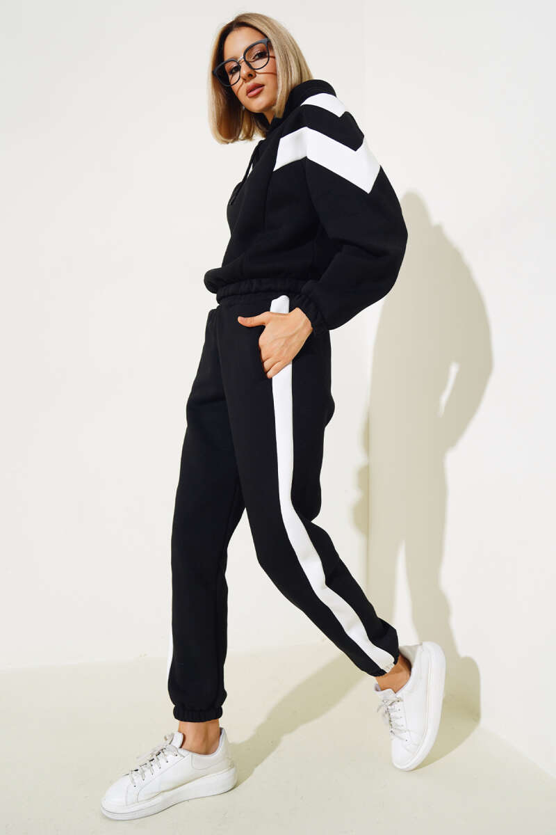 Garnili Üç İplik Sweatshirt Takım