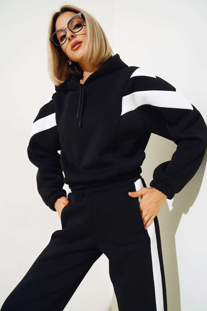 Garnili Üç İplik Sweatshirt Takım