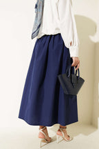 Geniş Kemerli Poplin Etek