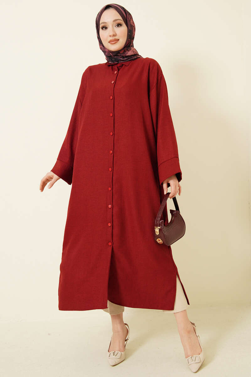 Geniş Kollu Oversize Uzun Gömlek
