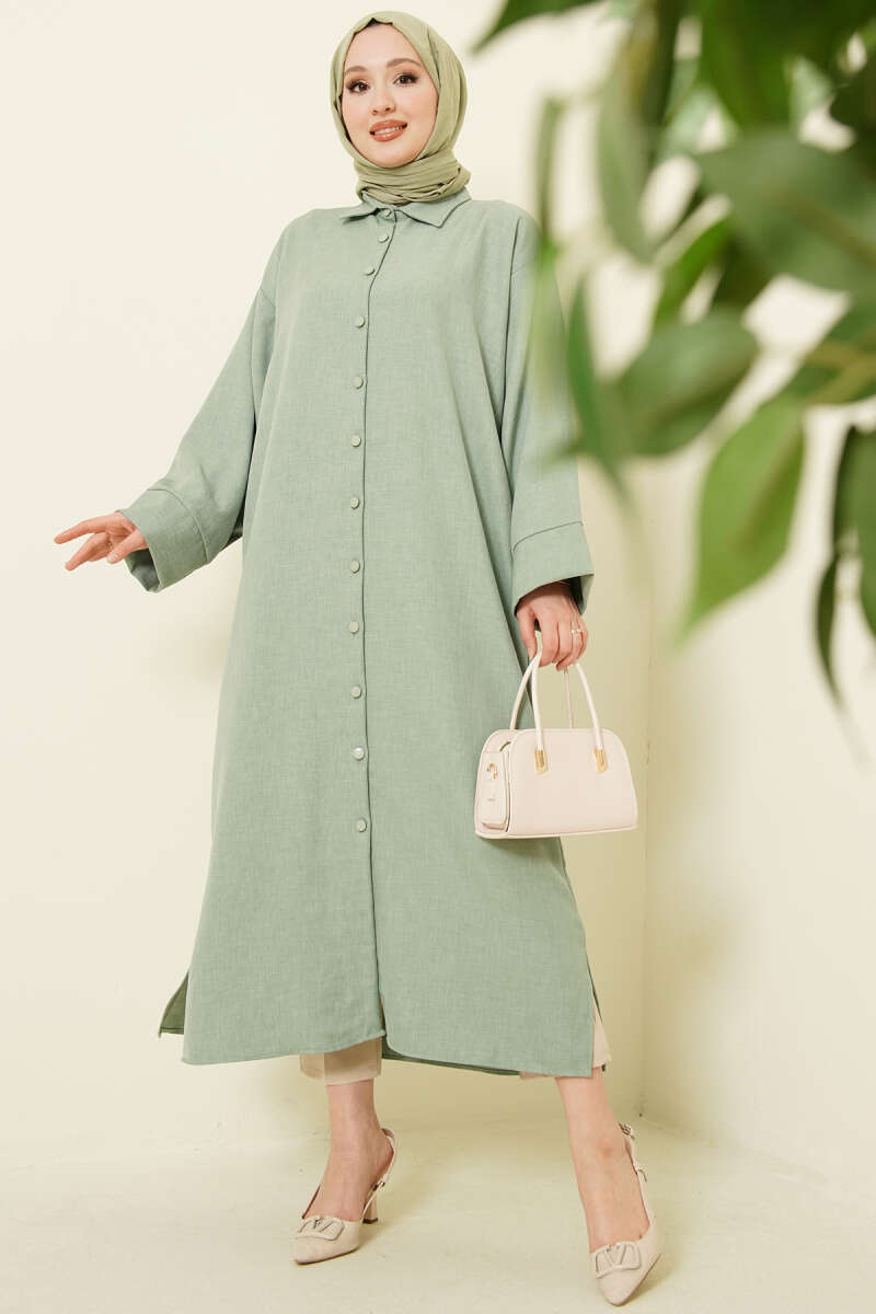 Geniş Kollu Oversize Uzun Gömlek