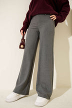 Wide Leg Buttoned Trousers