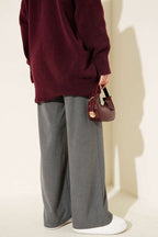 Wide Leg Buttoned Trousers