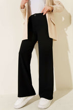 Wide Leg Buttoned Trousers