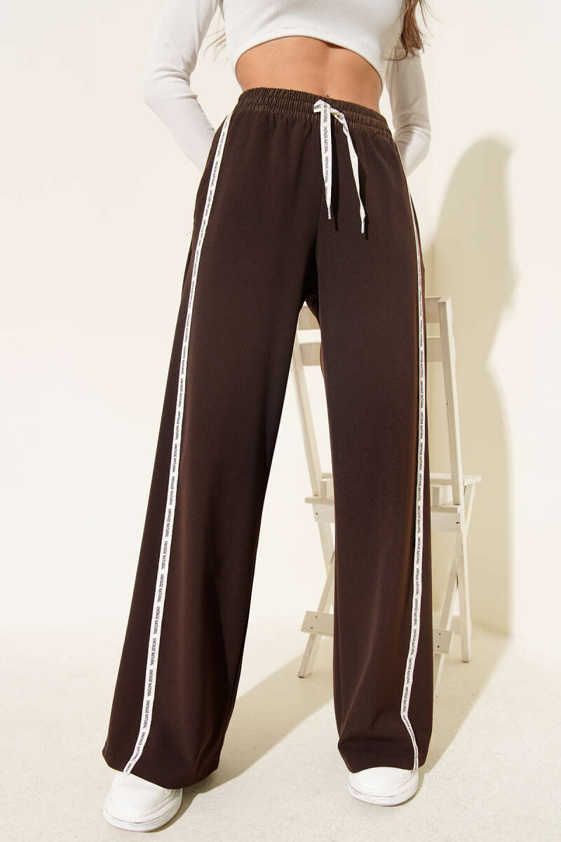 Wide Leg Side Striped Trousers