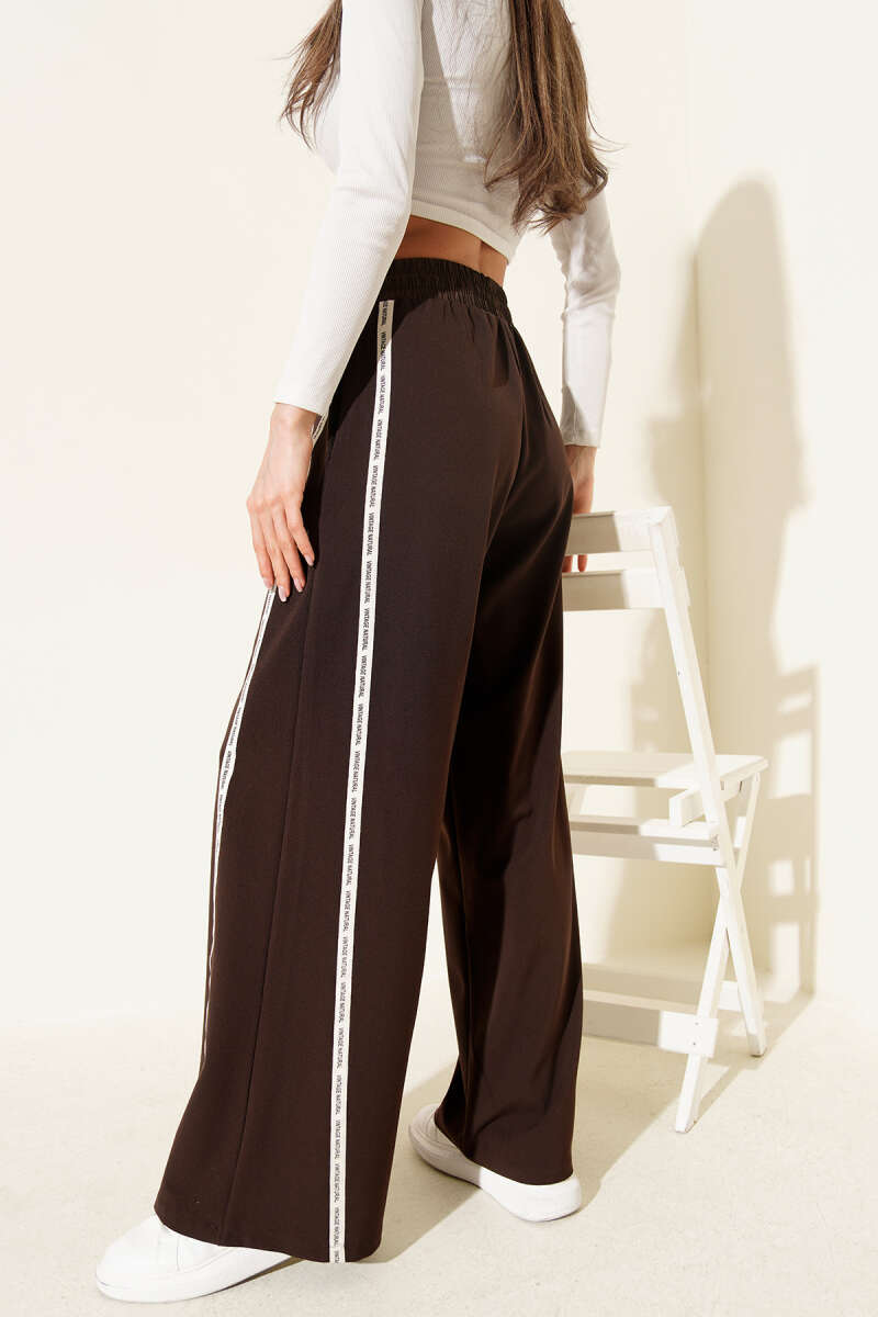 Wide Leg Side Striped Trousers