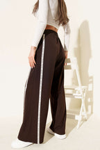 Wide Leg Side Striped Trousers