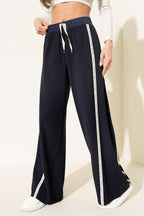 Wide Leg Side Striped Trousers
