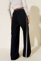 Wide Leg Side Striped Trousers