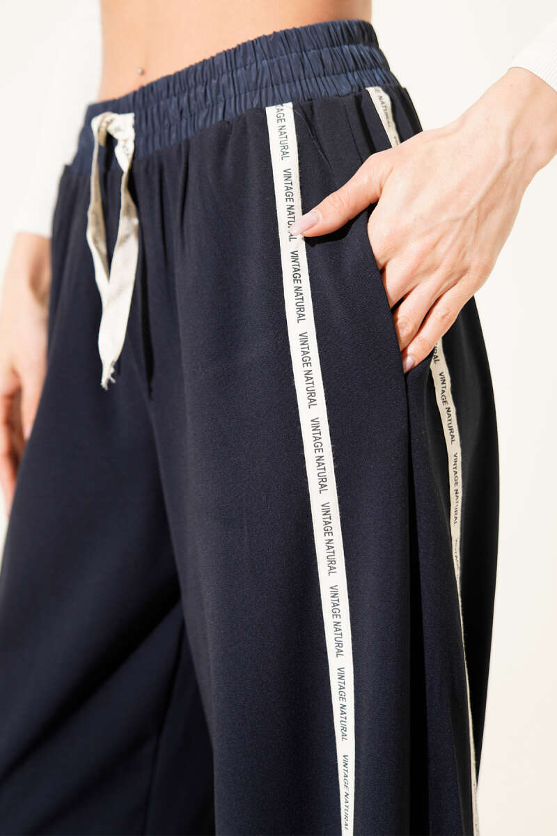Wide Leg Side Striped Trousers