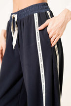 Wide Leg Side Striped Trousers