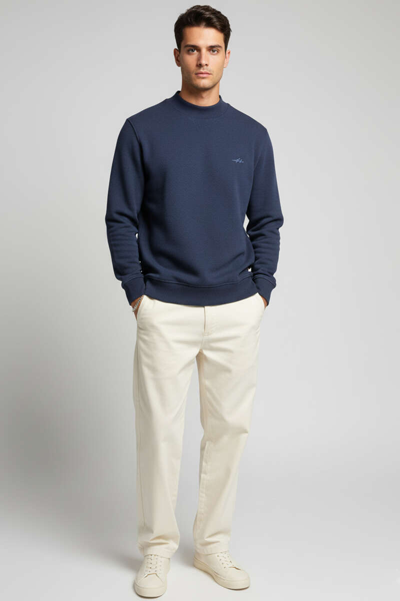 Geniş Ribanalı Triko Sweatshirt