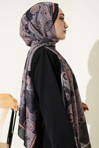 Geometrik Paisley Desen Şal Siyah