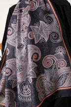 Geometrik Paisley Desen Şal Siyah
