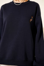 Geyik Nakışlı Sweatshirt