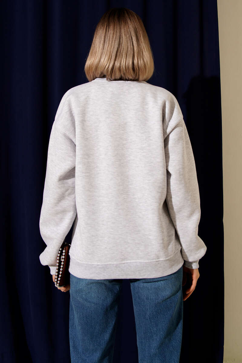 Geyik Nakışlı Sweatshirt