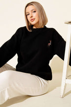 Geyik Nakışlı Sweatshirt