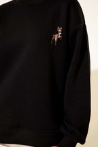 Geyik Nakışlı Sweatshirt