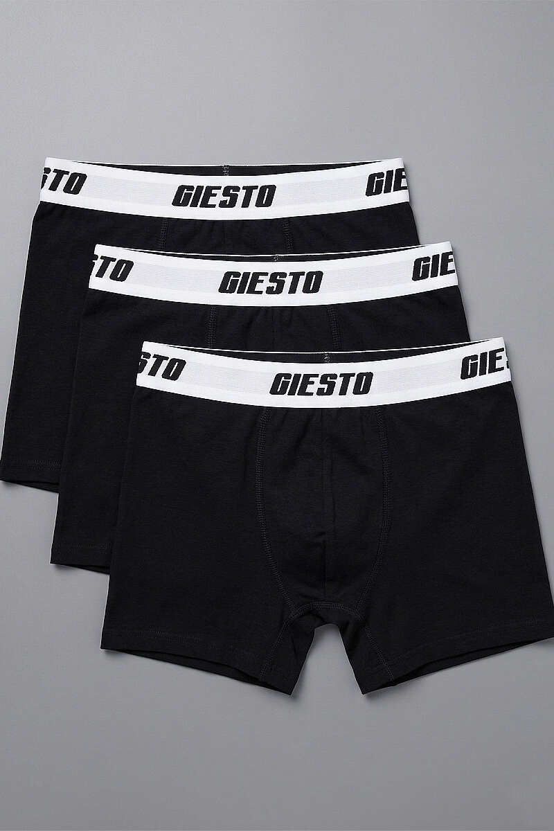 Giesto 3'lü Likralı Erkek Boxer Siyah