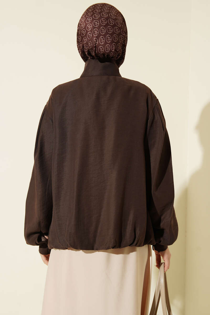 Gizli Düğmeli Modal Bomber Ceket
