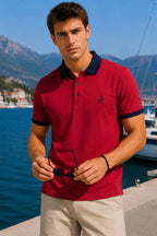 Göğüs Armalı Polo Yaka Erkek T-shirt