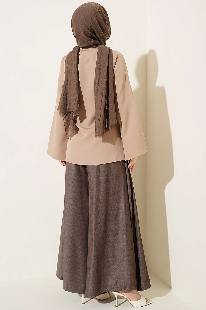 Gold Düğmeli Yan Bağlamalı Kimono