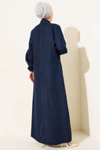 Shirt Collar Buttoned Denim Dress