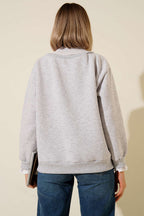 Gömlek Yaka Garnili Şardonlu Sweatshirt