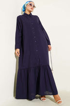 Hemdkragen Plisseekleid