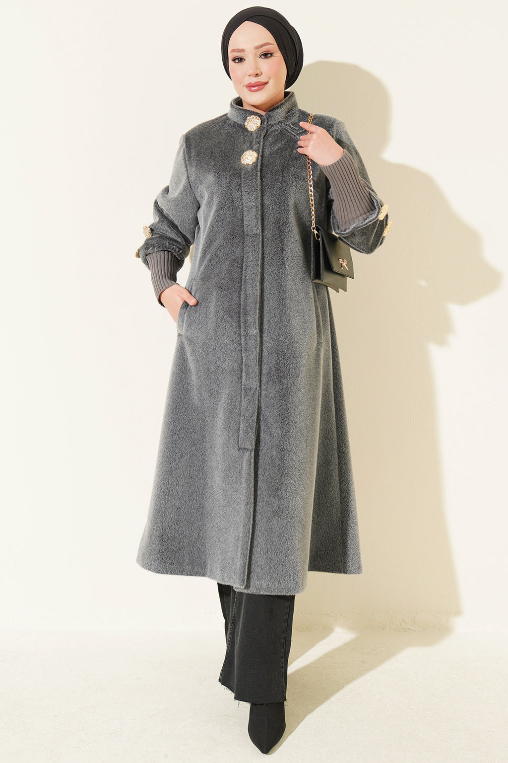 Goldfox Coat with Fleece Detail Bitter Brown