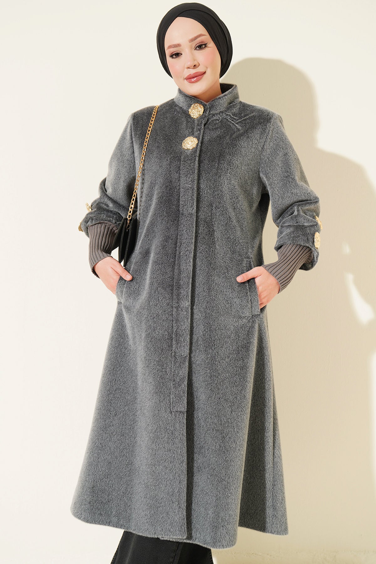 Goldfox Coat with Fleece Detail Bitter Brown