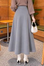 Flared Basic Skirt with Elasticated Waist