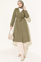 Doublebreasted Collar Trench Coat with Epaulettes