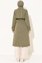 Doublebreasted Collar Trench Coat with Epaulettes