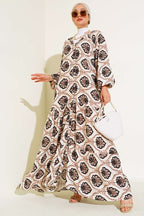 Judge Collar Patterned Shabby Dress