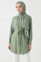 Hakim Yaka Patlı Gömlek Haki