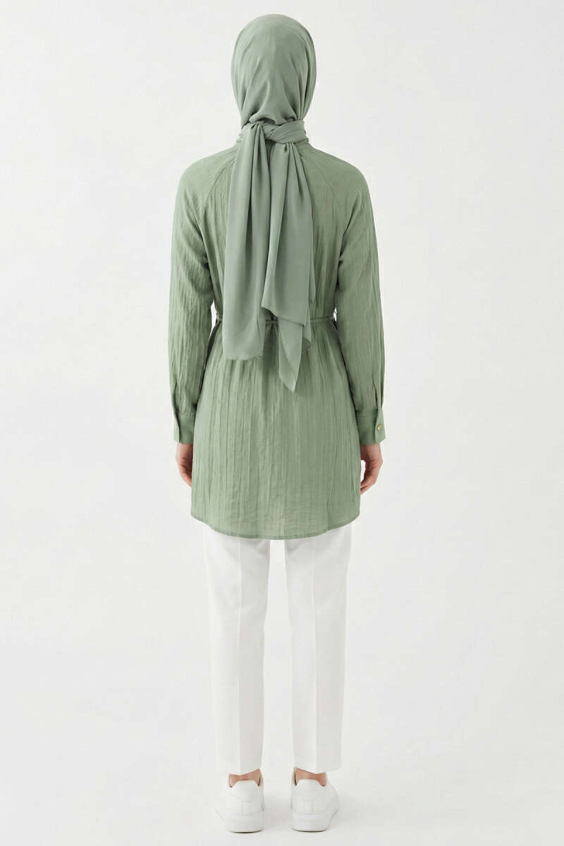 Hakim Yaka Patlı Gömlek Haki