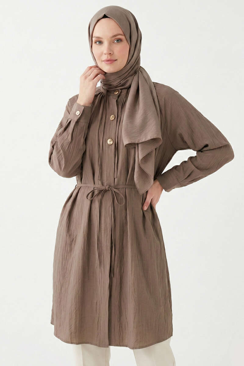 Hakim Yaka Patlı Gömlek Vizon