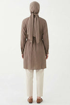 Hakim Yaka Patlı Gömlek Vizon