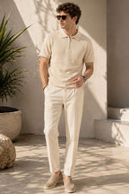 Polo Yaka Basic Fermuarlı T-shirt