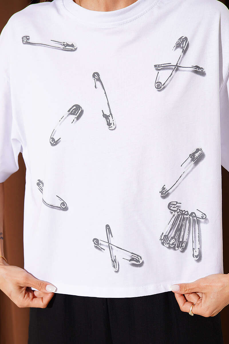 İğne Baskılı Basic T-shirt