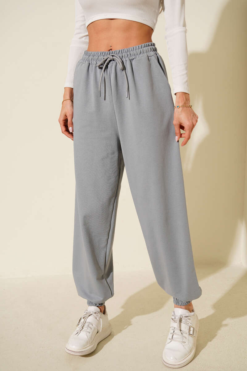 İki İp Paça Lastikli Jogger Pantolon