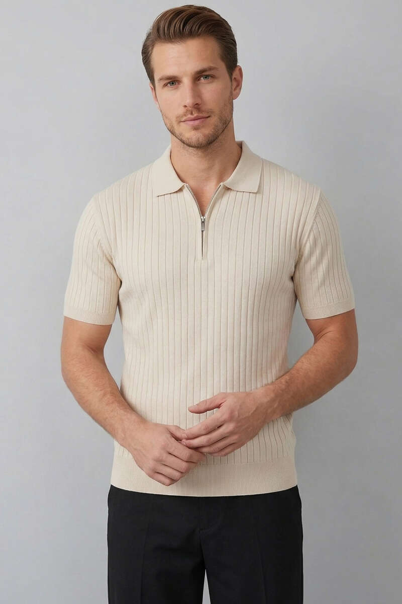 İnce Polo Yaka Merserize Erkek T-shirt