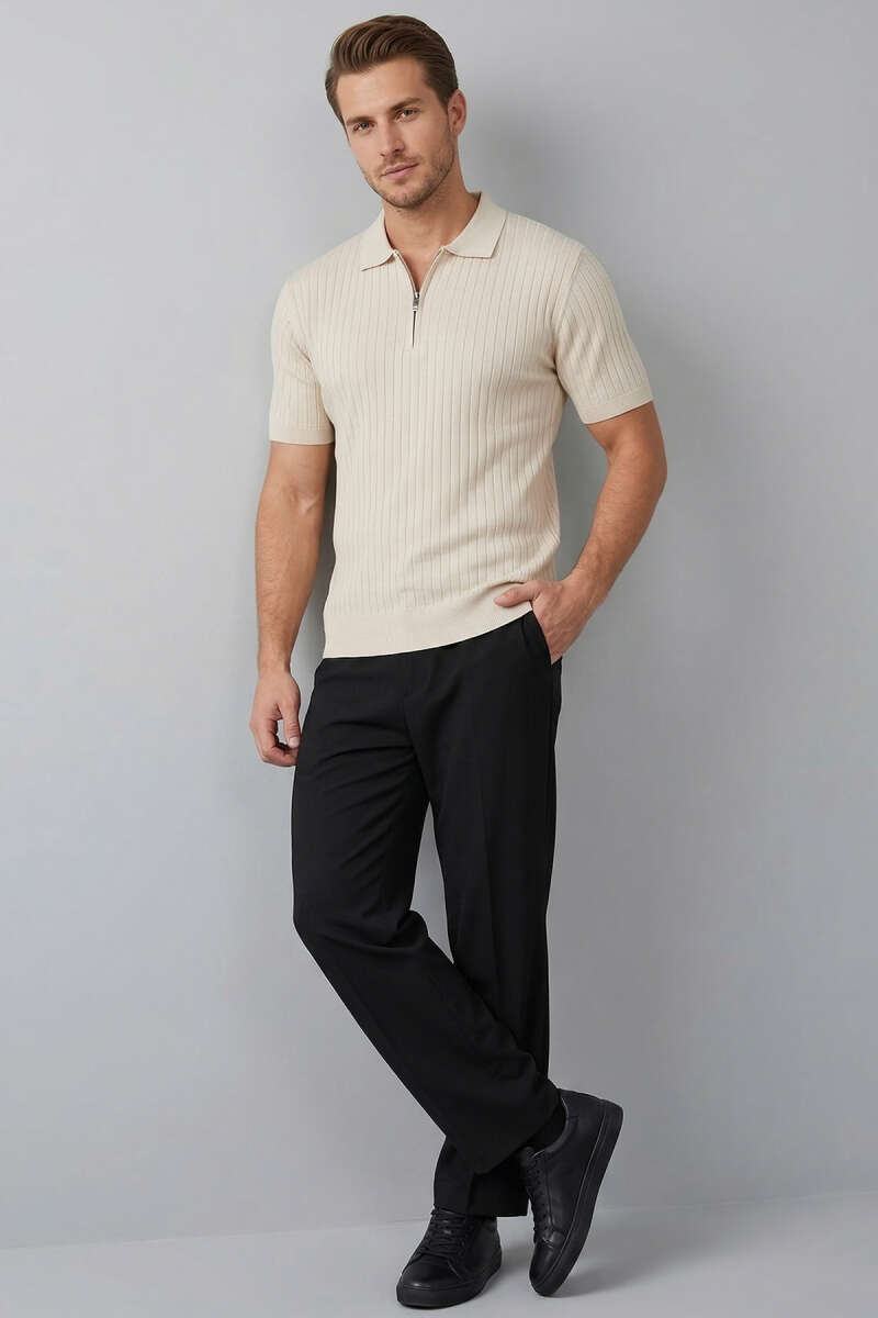 İnce Polo Yaka Merserize Erkek T-shirt