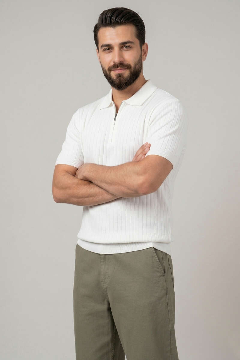 İnce Polo Yaka Merserize Erkek T-shirt