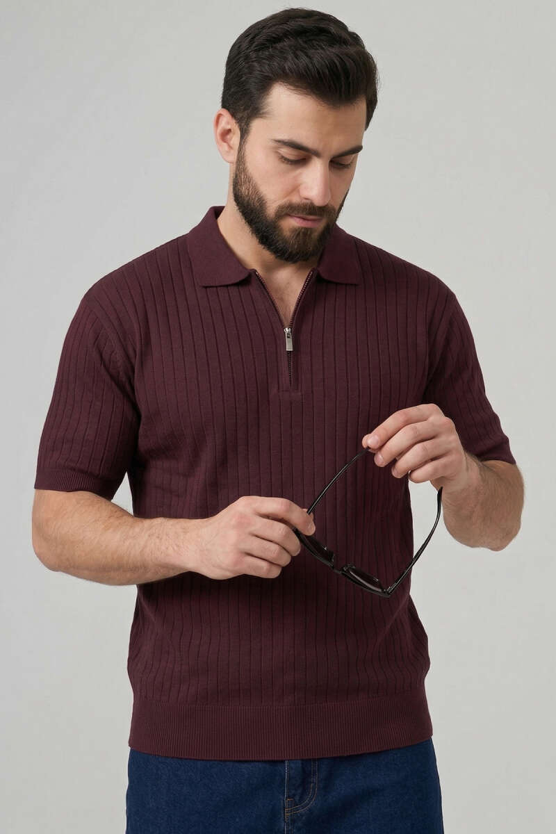İnce Polo Yaka Merserize Erkek T-shirt