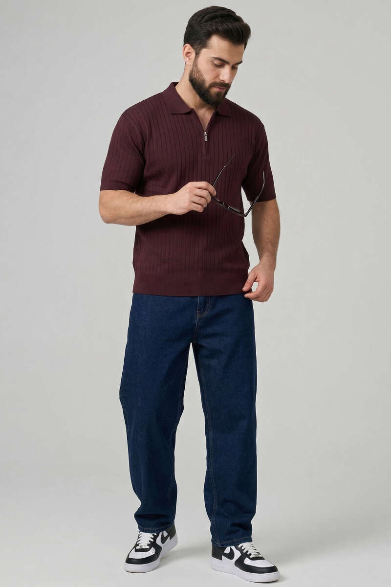 İnce Polo Yaka Merserize Erkek T-shirt