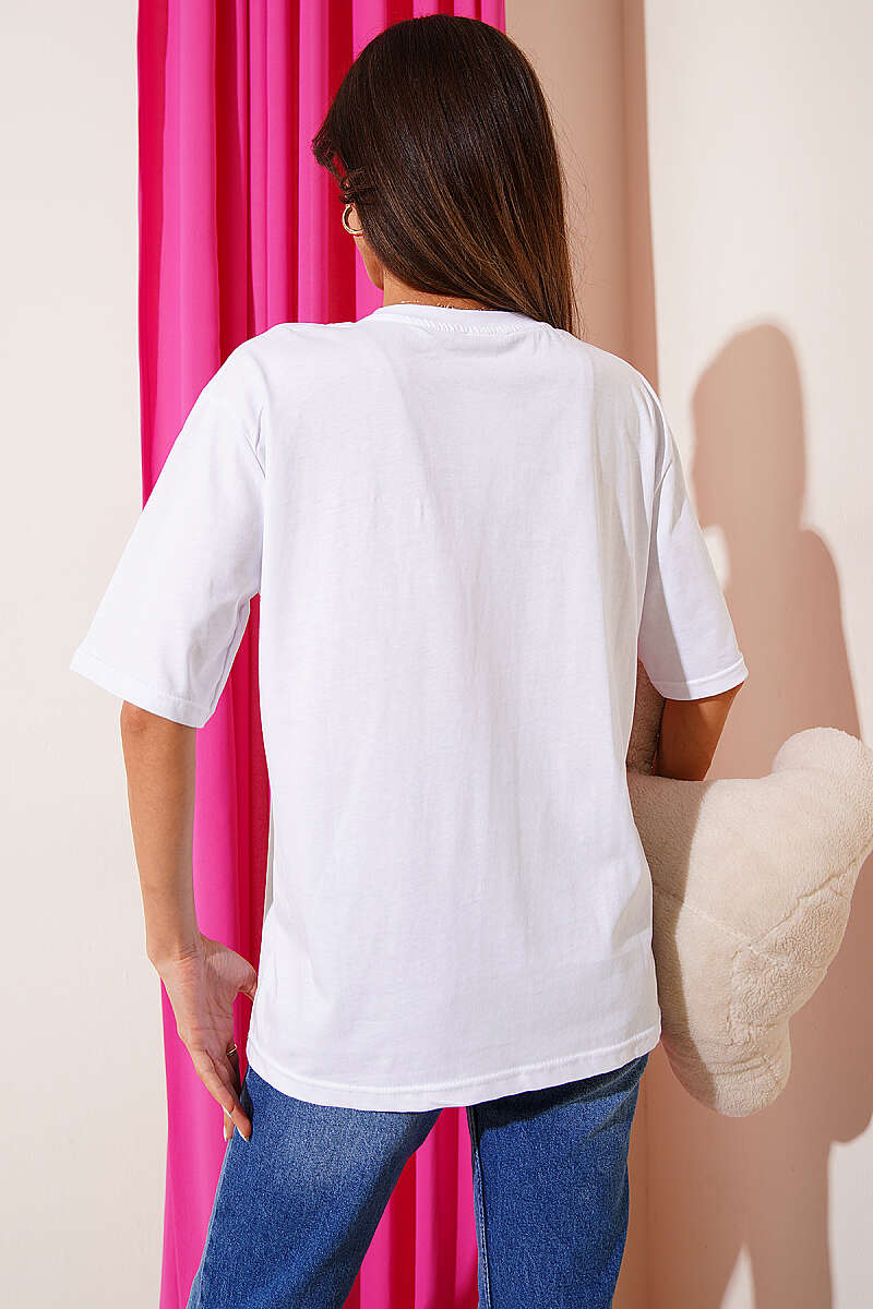 İnci Fiyonk Taşlı T-shirt