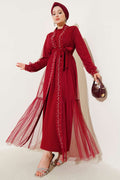 İnci Süslemeli Abaya