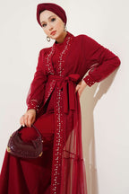 İnci Süslemeli Abaya